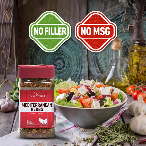 Eastanbul Mediterranean Spice Blend, 5.29oz Mediterranean Seasoning, Mediterranean Herb & Salt Blend, Mediterranean Spiced Sea Salt, Mediterranean...